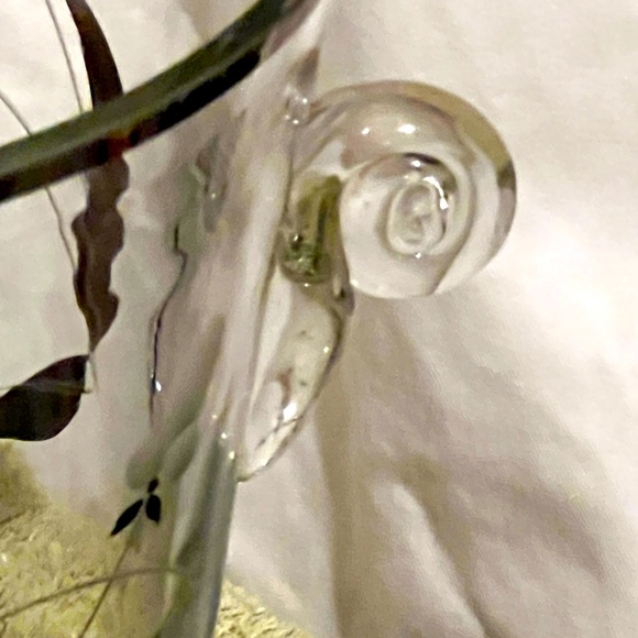 MCM Atomic Ice Bucket Antique Art Nouveau Clear Glass Silver Overlay - Picture 3 of 8